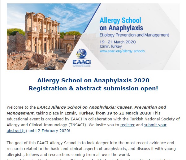 EAACI Allergy School on Anaphylaxis